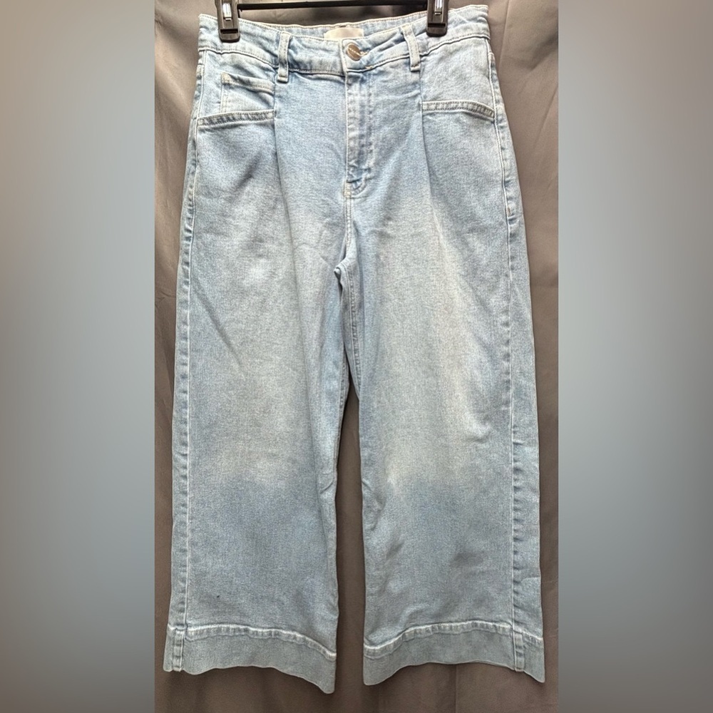 Lola Milan Ultra High Rise Wide Leg Jeans Size 29 Faded Denim